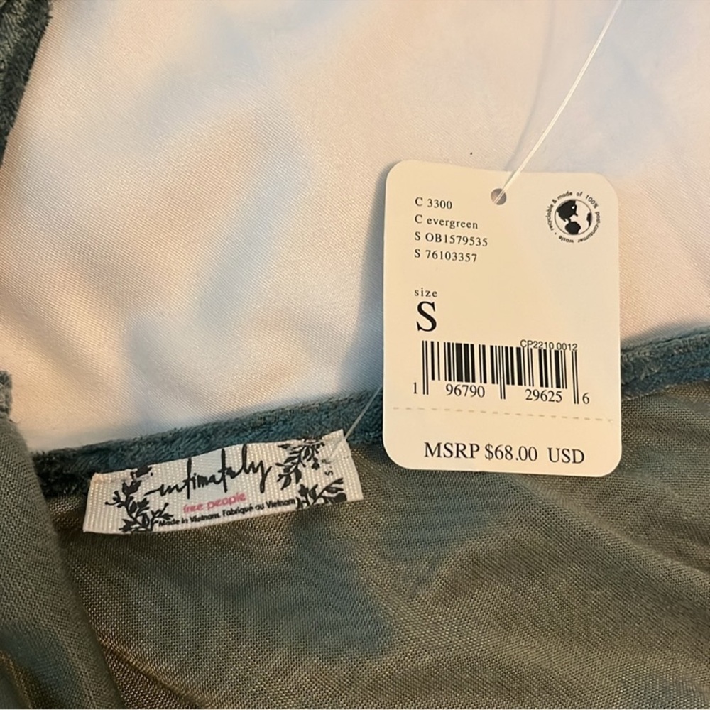 Free People Green Velvet Camisole with Cowl Neckline - Picture 2 of 9